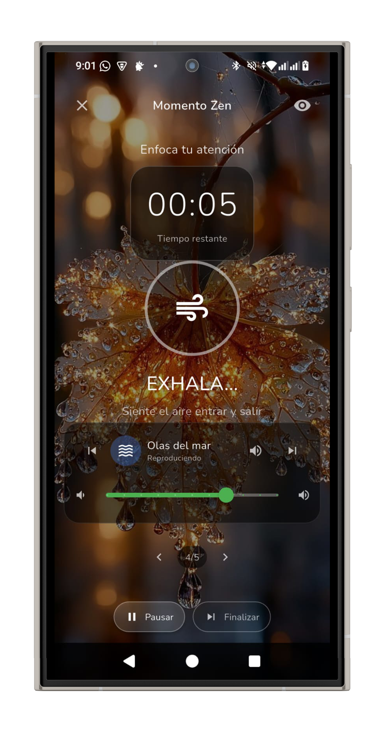 Momento Zen — App mockup
